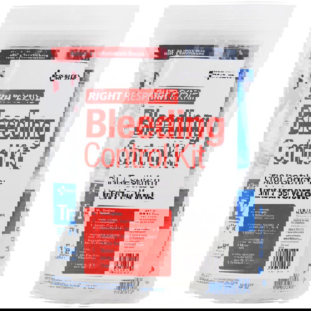 Emergency Prep Kits; Kit Type: Bleeding Control ; Container Type: Bag ; Container Material: Plastic ; Color: Clear ; Overall Length: 2.00in ; Overall Height: 9in